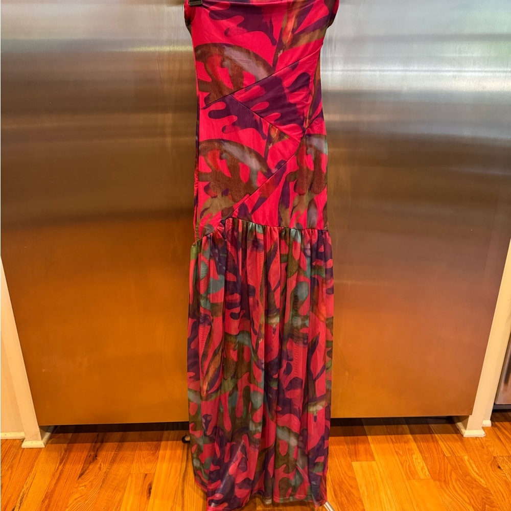 Vibrant Strapless Multicolor Dress